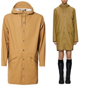 Rains Unisex Tan Camel Waterproof Water Resistant Raincoat Jacket